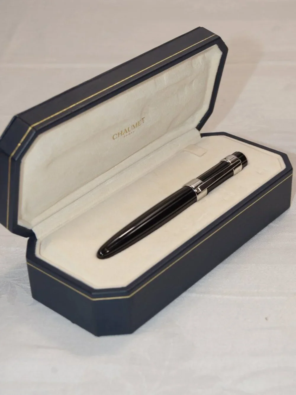 Chaumet Paris Luxury Black Lacquer & Palladium Pen - EUC WT